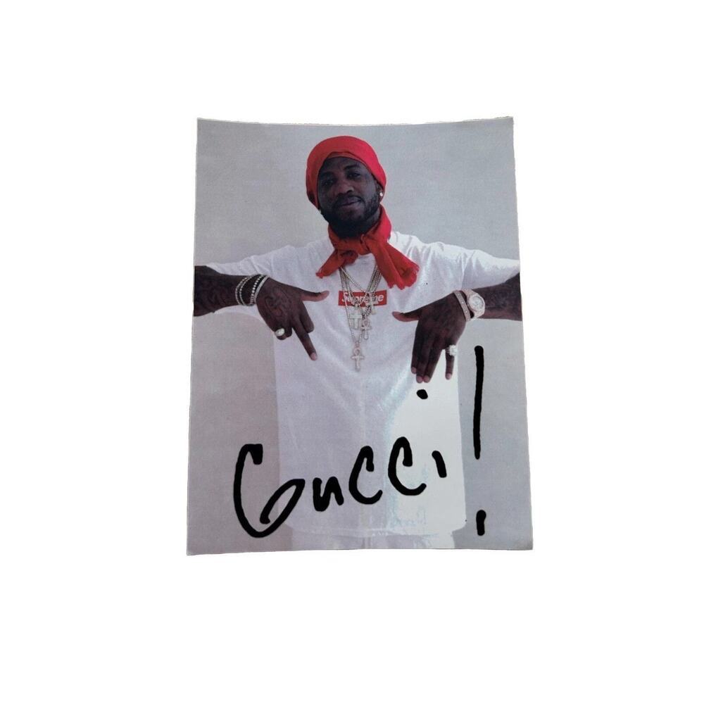 Supreme Gucci Mane Sticker FW16 Photo-Print T-Shirt Graphic Authentic